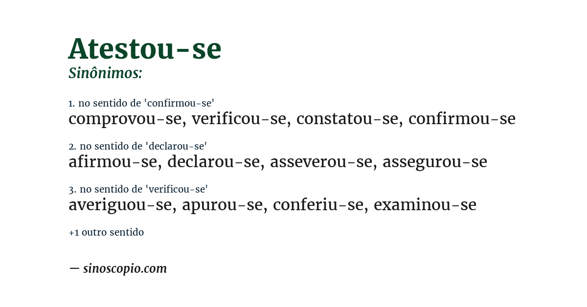 Sinônimo de atestou-se