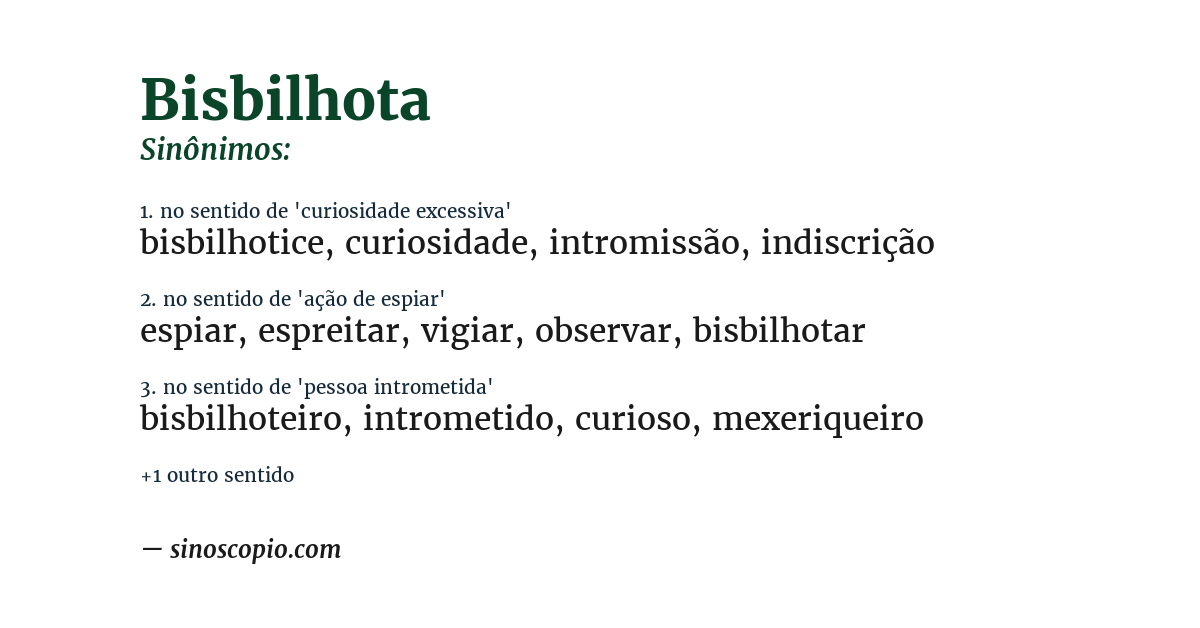 Sinônimo de bisbilhota