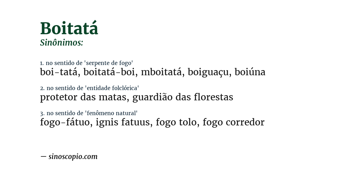 Sinônimo de boitatá