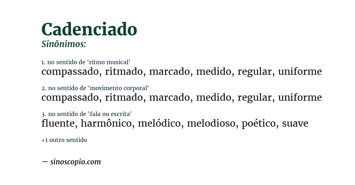 Sinônimo de cadenciado