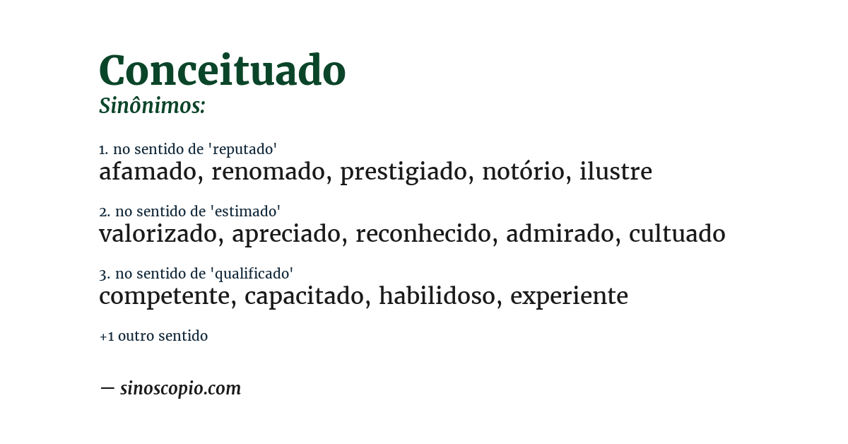 Sinônimo de conceituado