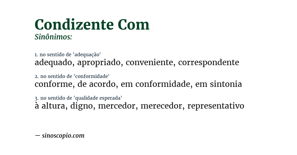 Sinônimo de condizente com