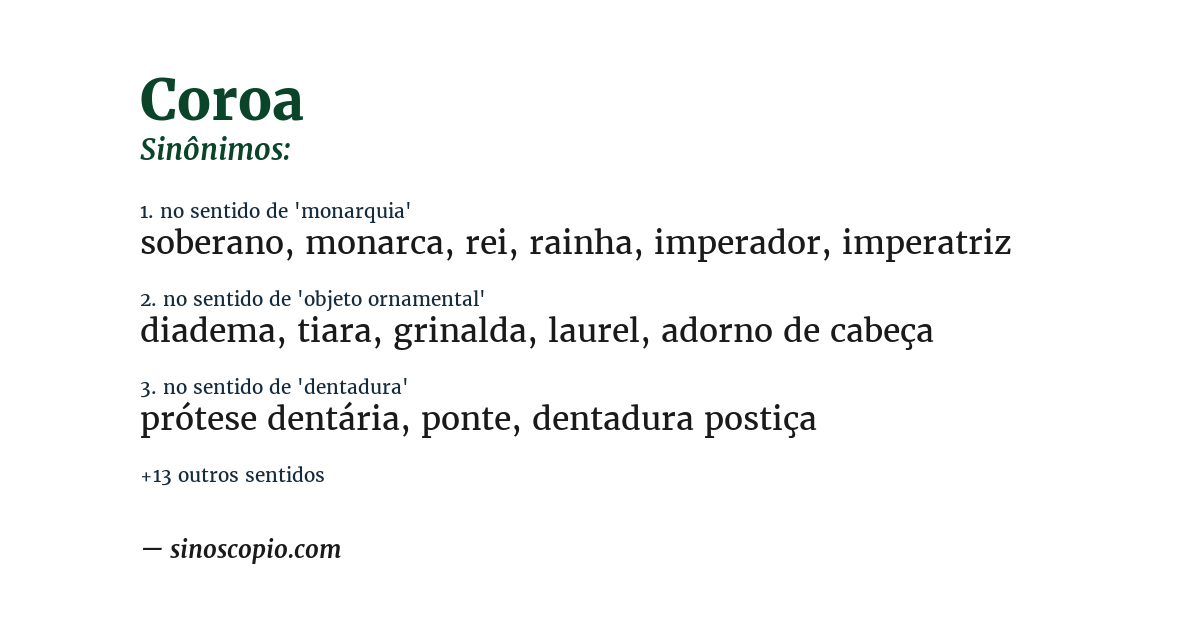 Sinônimo de coroa