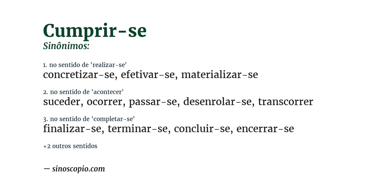 Sinônimo de cumprir-se