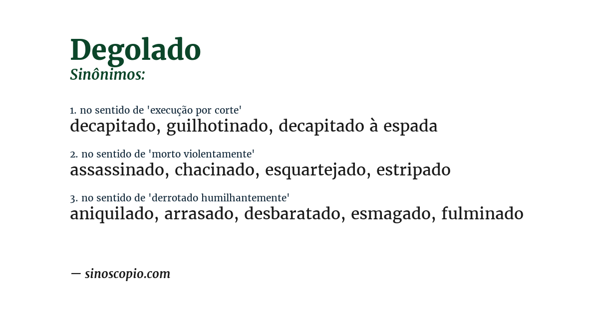 Sinônimo de degolado