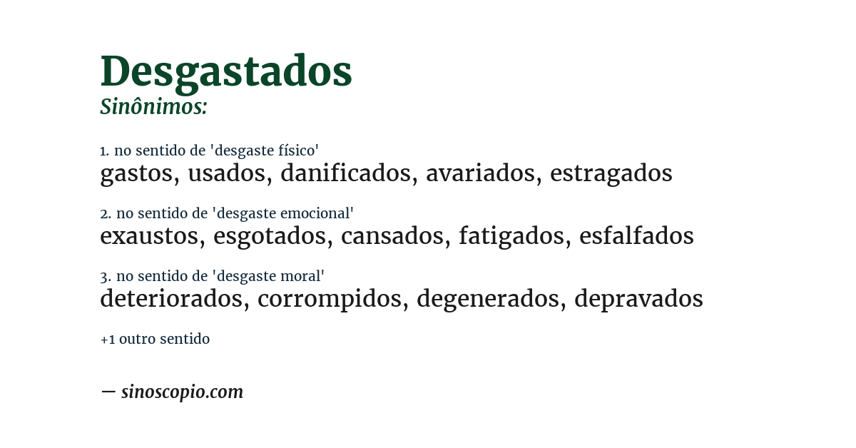Sinônimo de desgastados