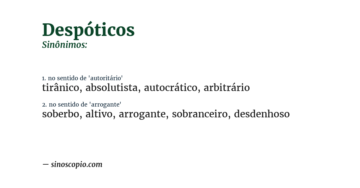 Sinônimo de despóticos