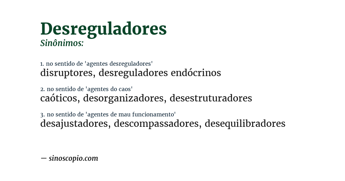 Sinônimo de desreguladores