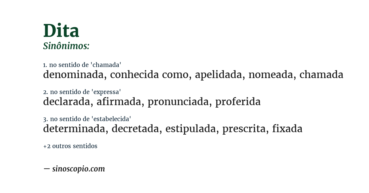 Sinônimo de dita