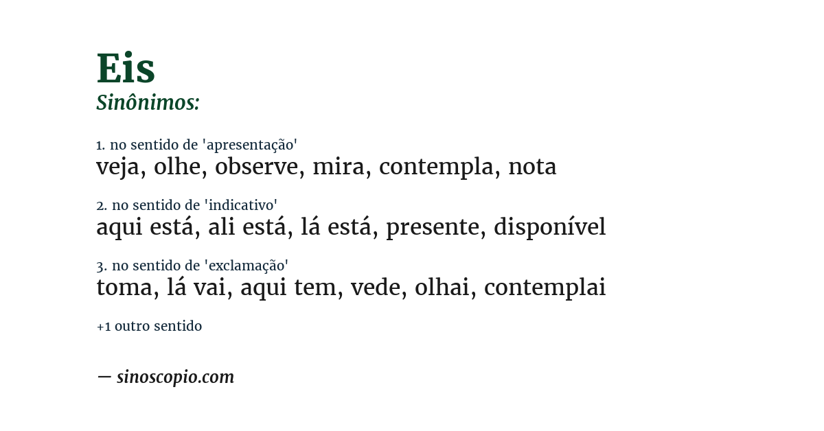 Sinônimo de eis