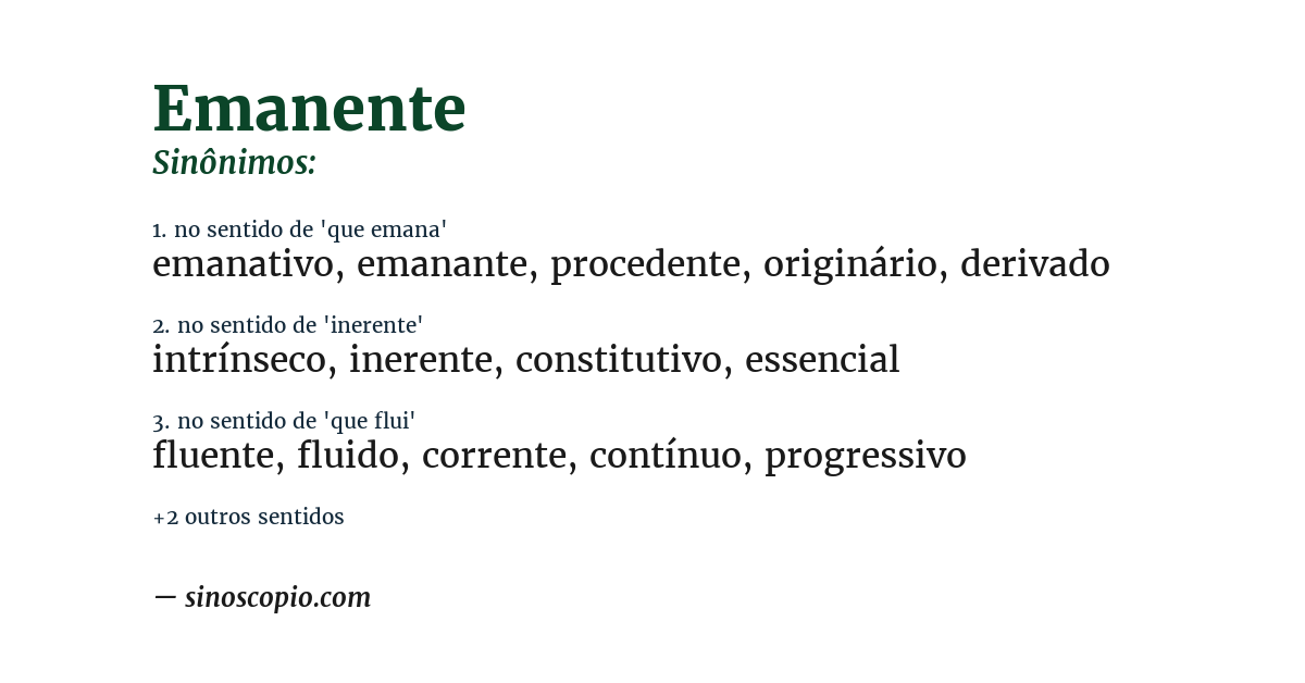 Sinônimo de emanente