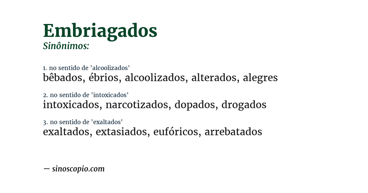 Sinônimo de embriagados