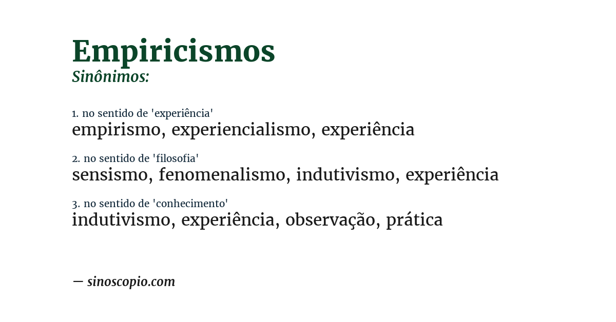 Sinônimo de empiricismos