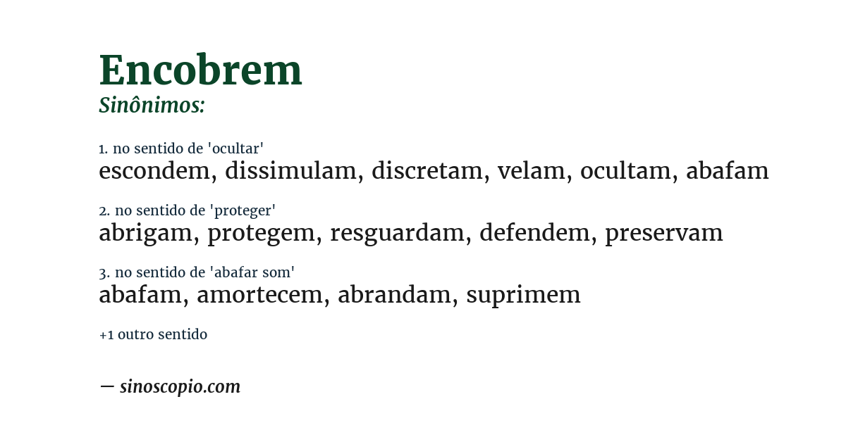Sinônimo de encobrem