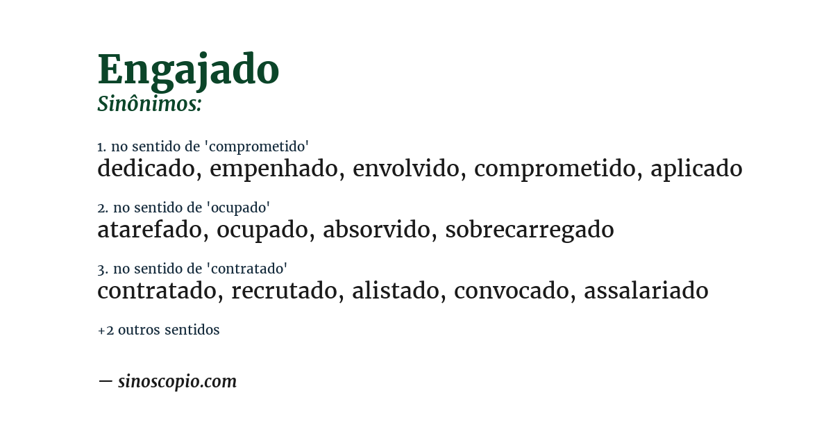 Sinônimo de engajado
