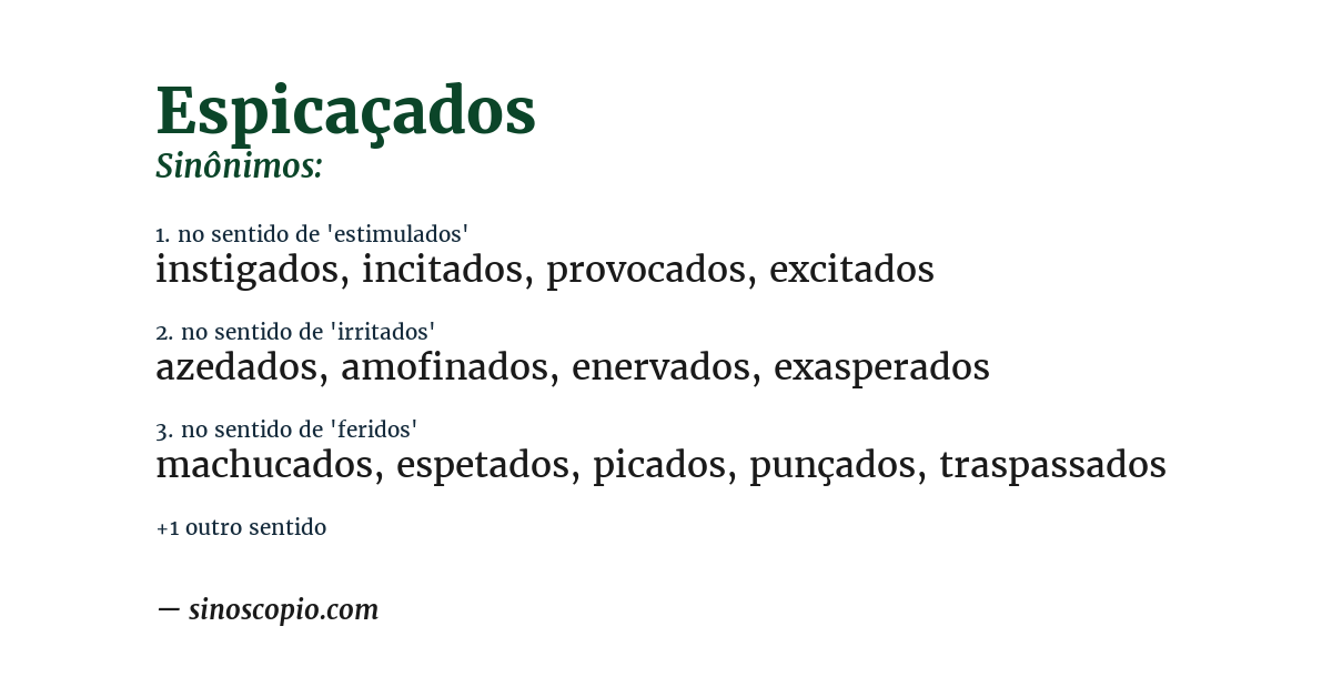 Sinônimo de espicaçados