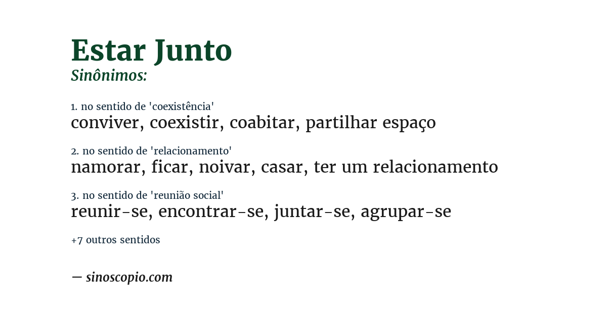 Sinônimo de estar junto