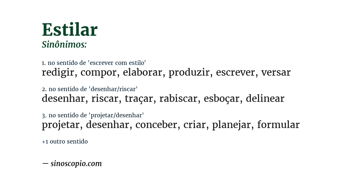 Sinônimo de estilar