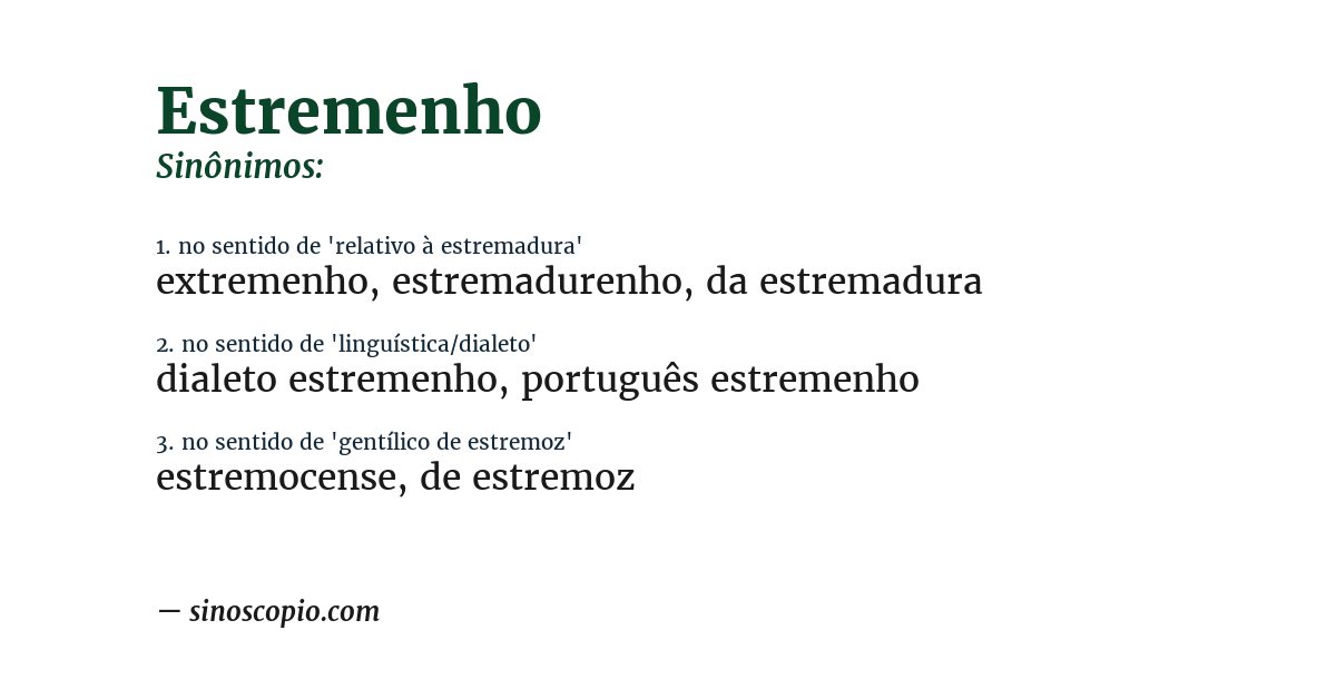 Sinônimo de estremenho