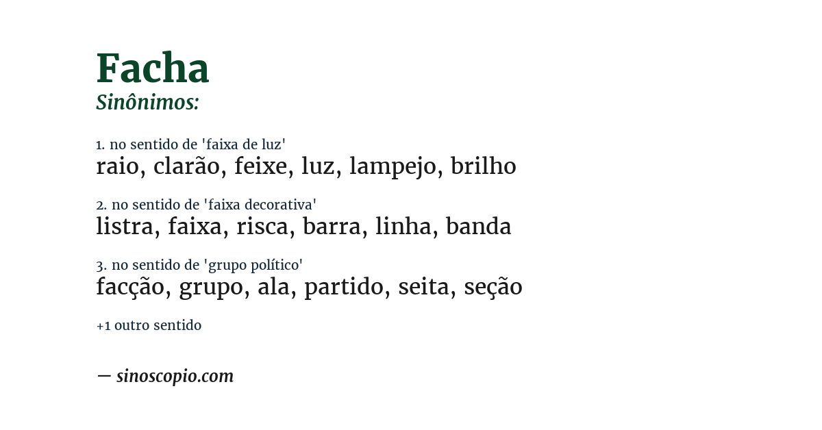 Sinônimo de facha