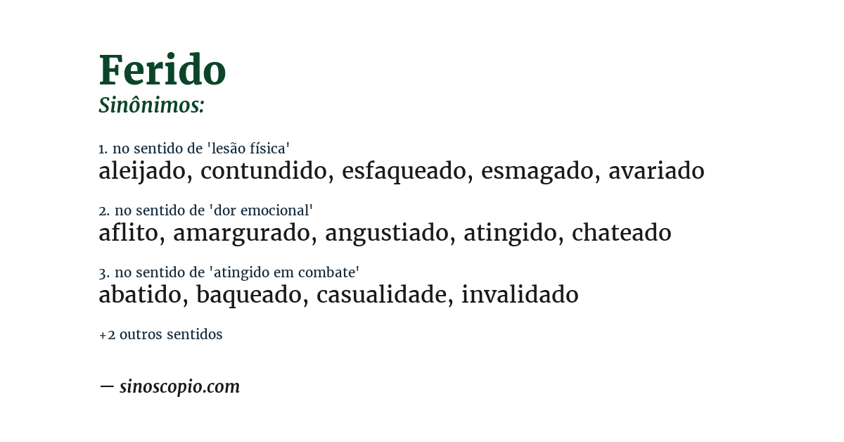 Sinônimo de ferido