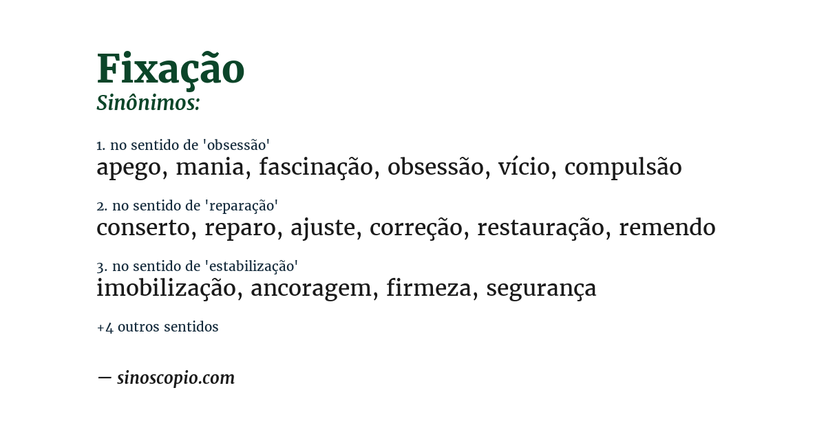Sinônimo de fixação