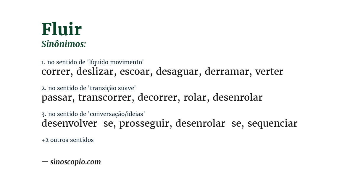 Sinônimo de fluir