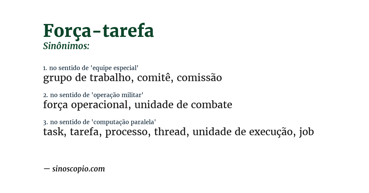 Sinônimo de força-tarefa