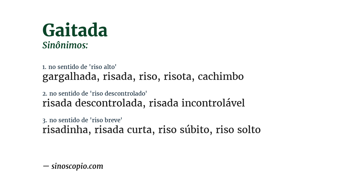 Sinônimo de gaitada