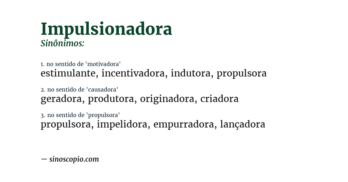 Sinônimo de impulsionadora
