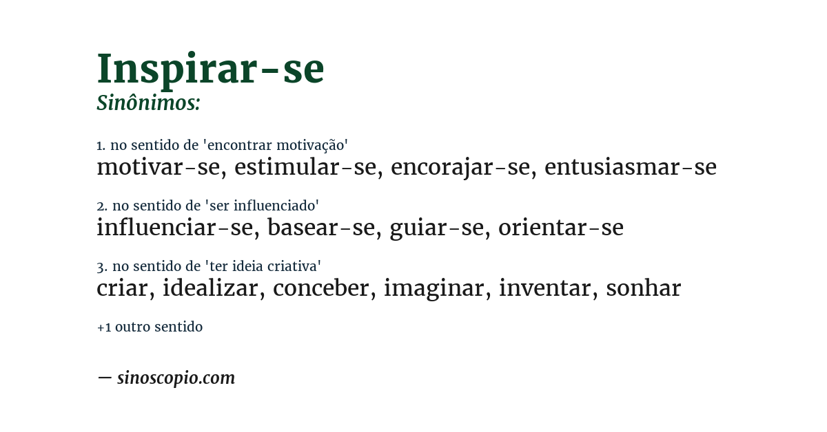 Sinônimo de inspirar-se