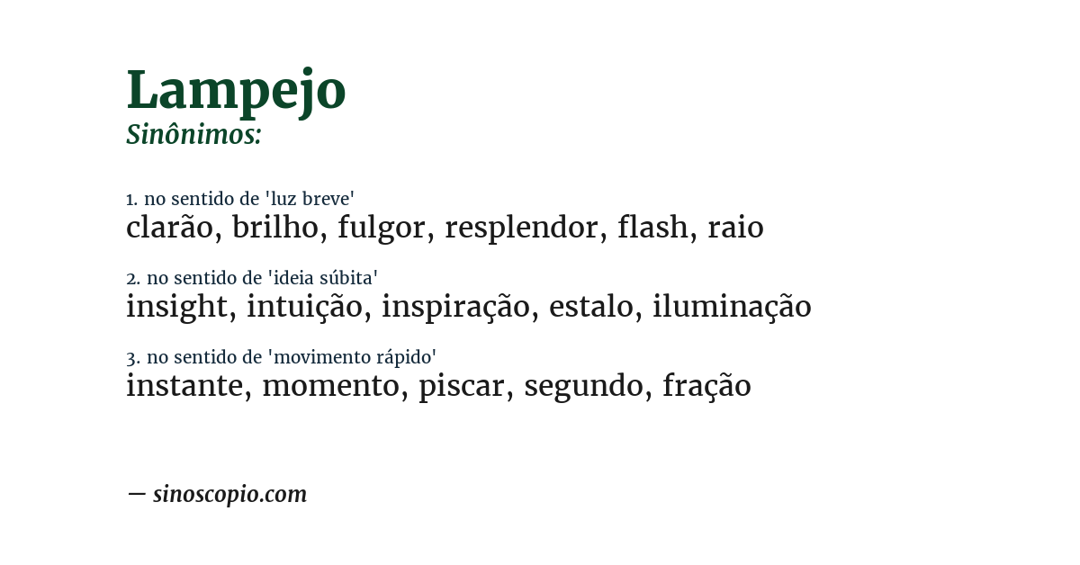 Sinônimo de lampejo