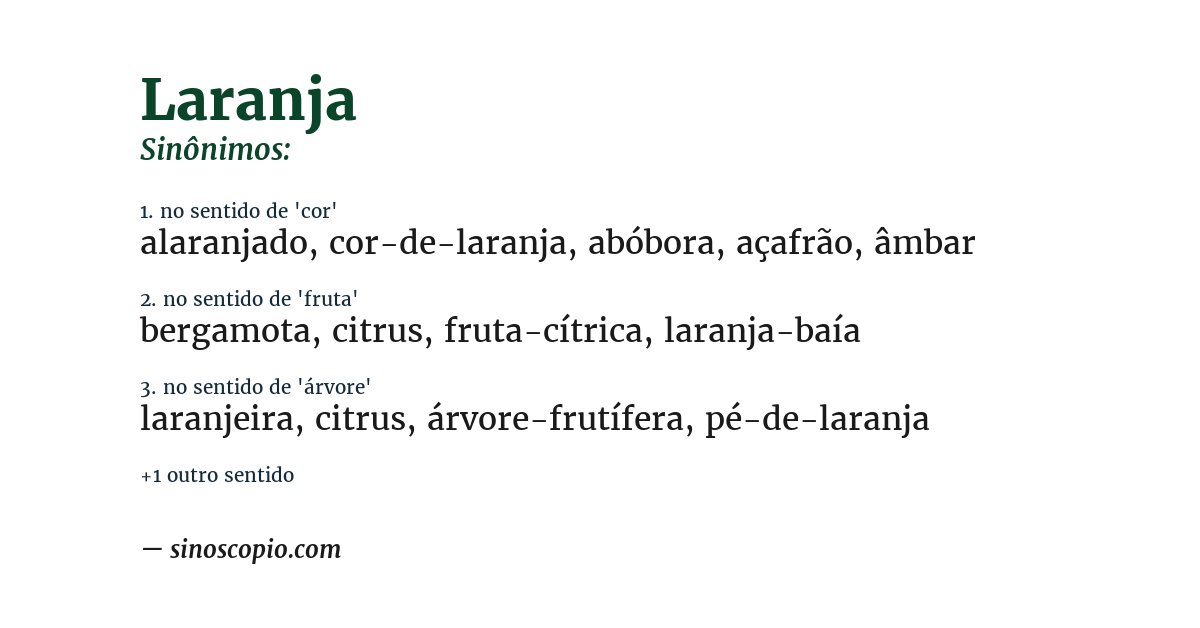 Sinônimo de laranja