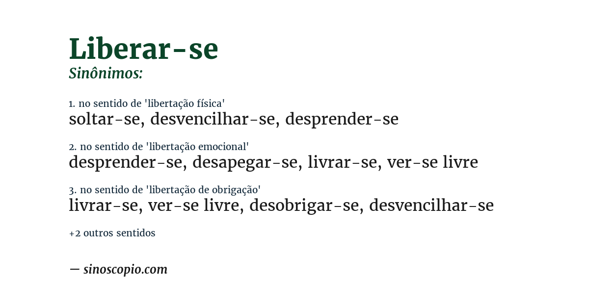 Sinônimo de liberar-se