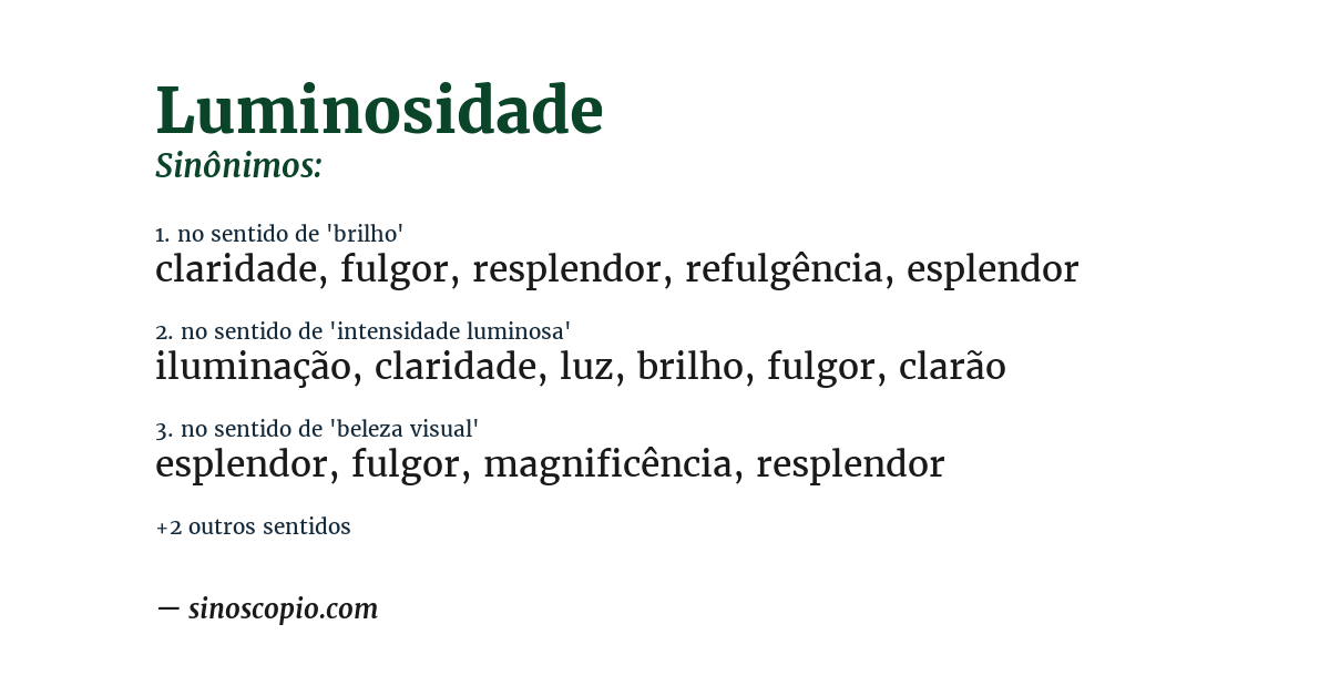 Sinônimo de luminosidade
