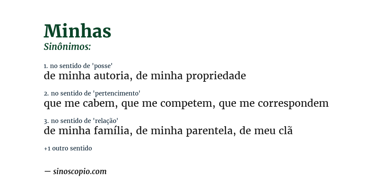 Sinônimo de minhas