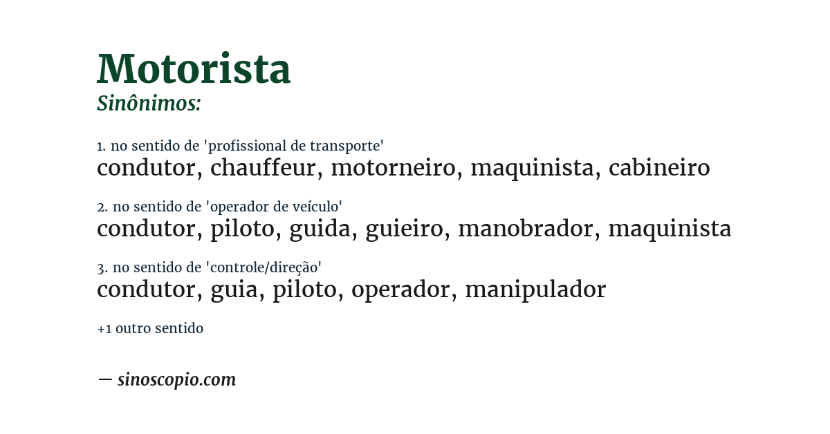 Sinônimo de motorista