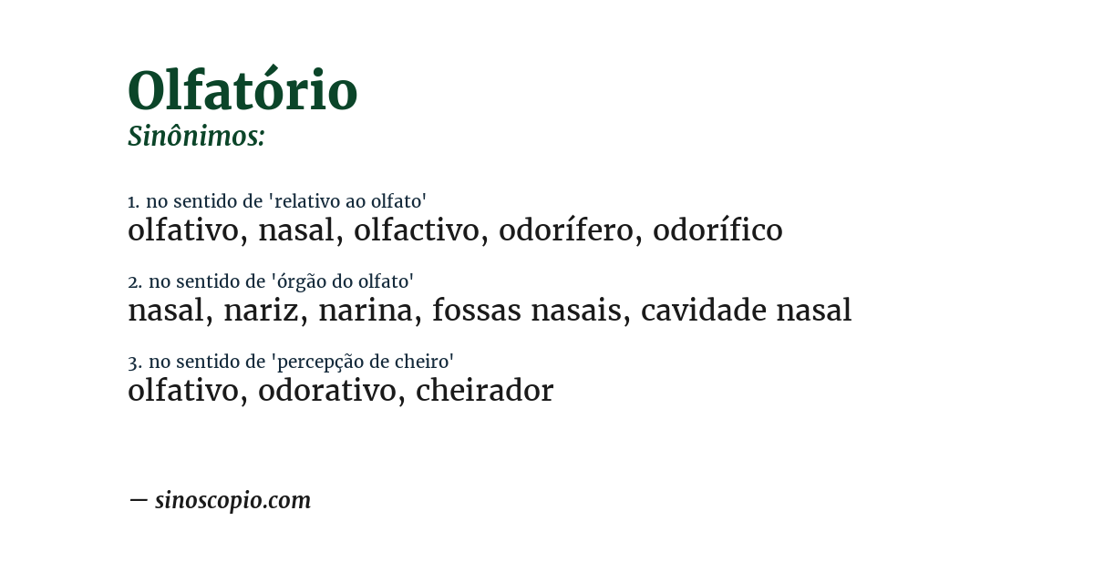 Sinônimo de olfatório