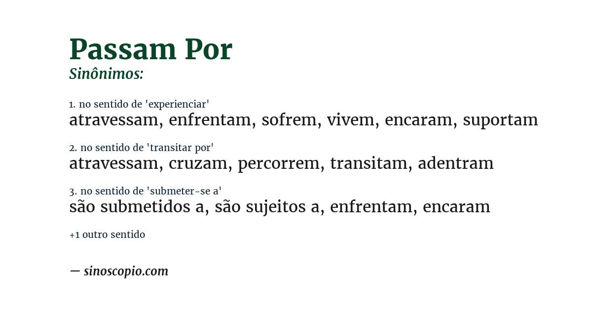 Sinônimo de passam por