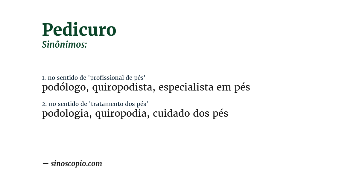 Sinônimo de pedicuro