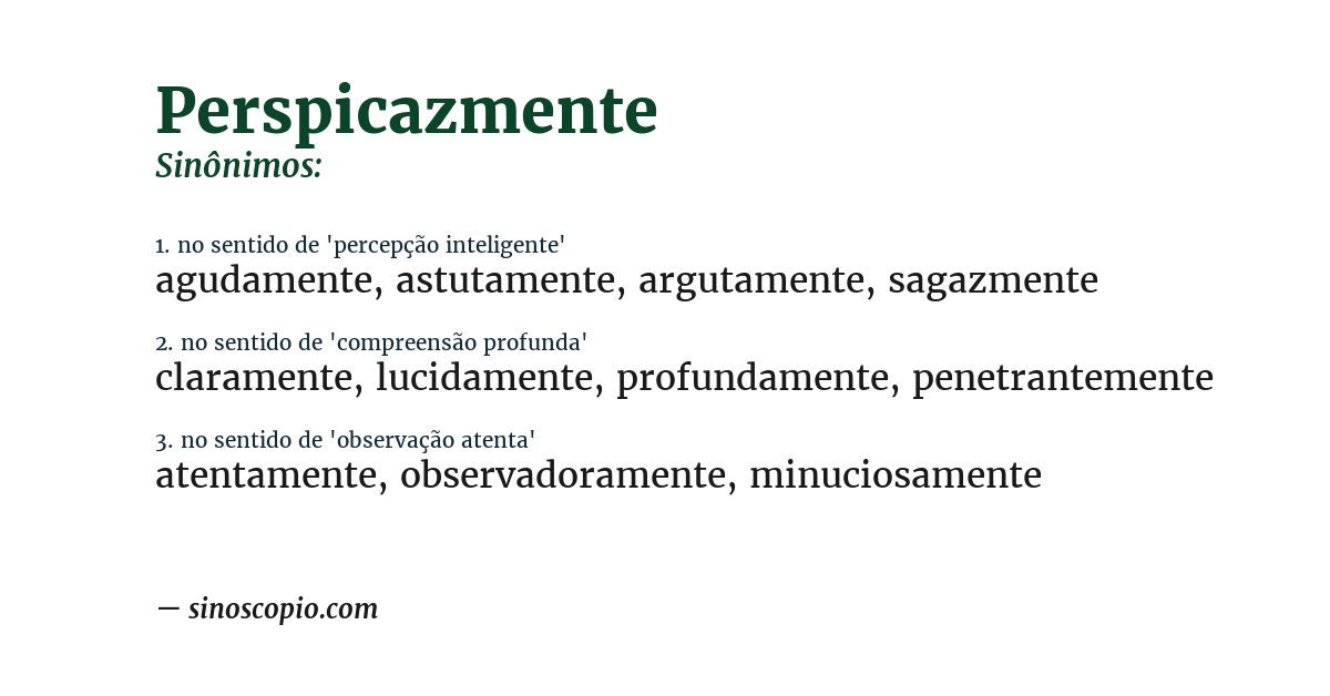 Sinônimo de perspicazmente