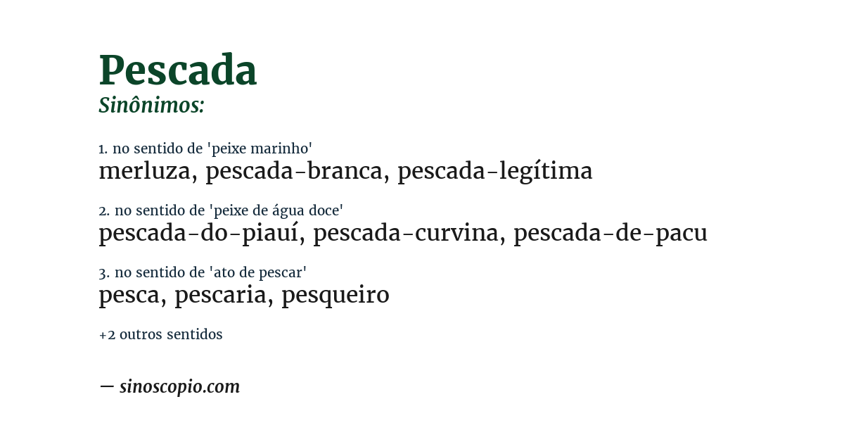 Sinônimo de pescada