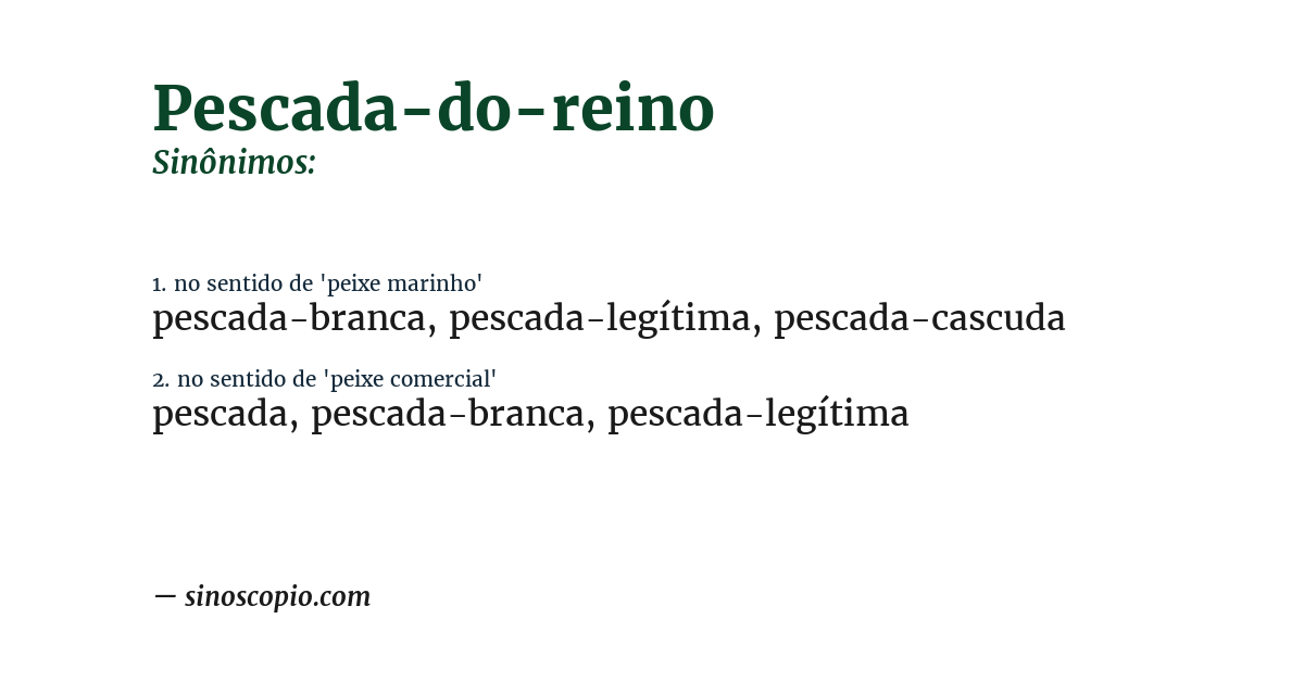 Sinônimo de pescada-do-reino