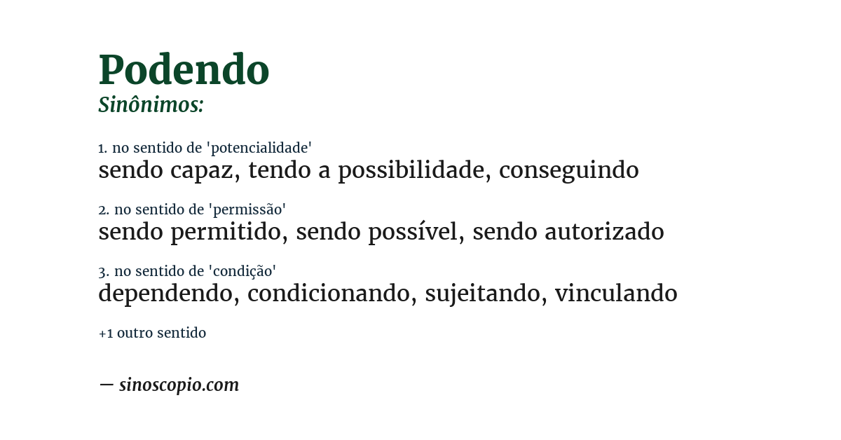 Sinônimo de podendo