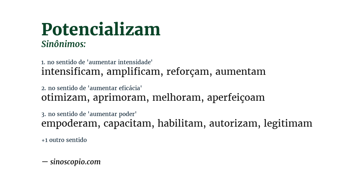 Sinônimo de potencializam