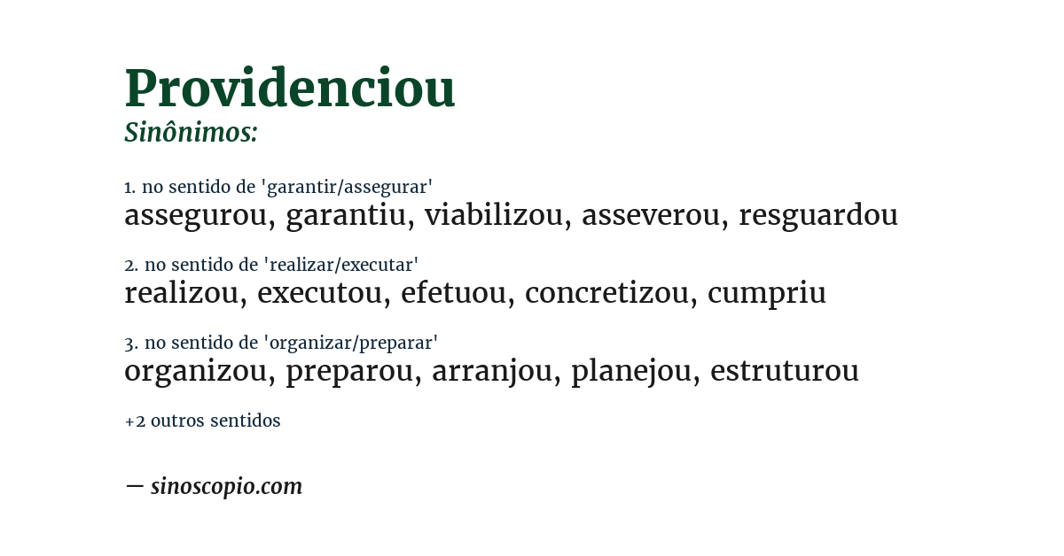 Sinônimo de providenciou