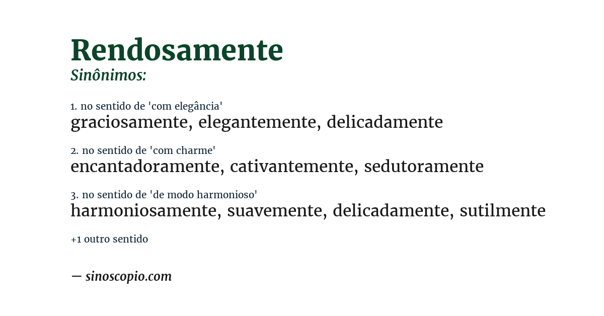 Sinônimo de rendosamente