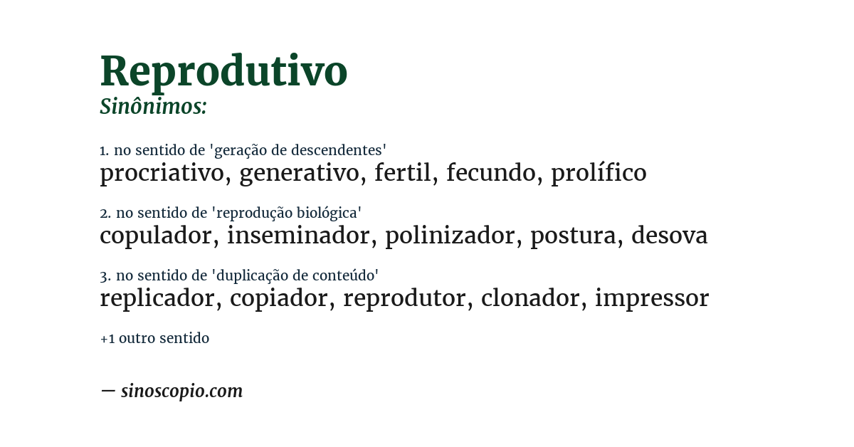 Sinônimo de reprodutivo