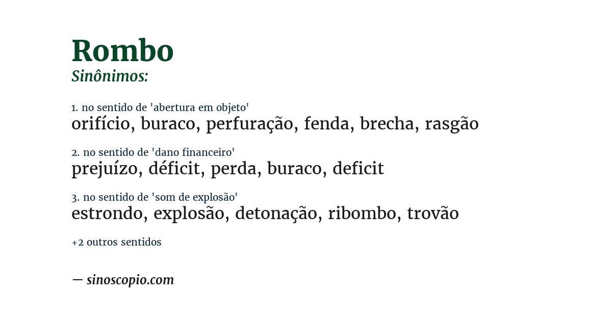 Sinônimo de rombo