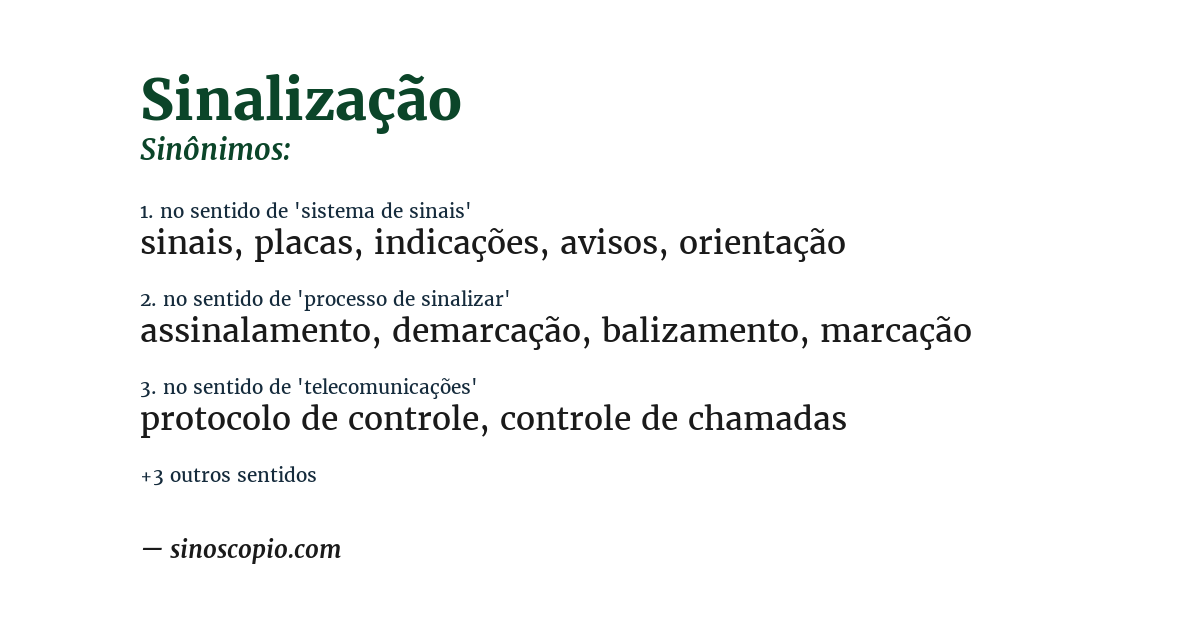 Sinônimo de sinalização